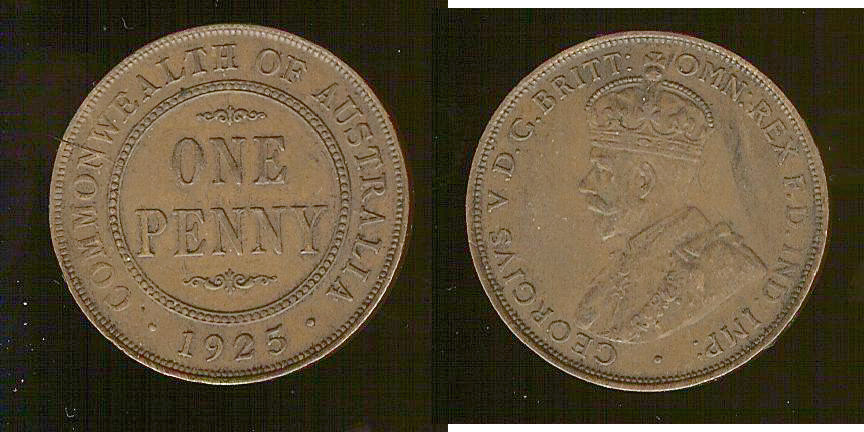 Australie Penny 1925 TTB++